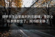 德甲天王山里裁判判完那球，里昂全队表情都变了，现场都安静了