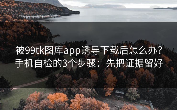 被99tk图库app诱导下载后怎么办?手机自检的3个步骤:先把证据留好 被99tk图库app诱导下载后怎么办?手机自检的3个步骤:先把证据留好