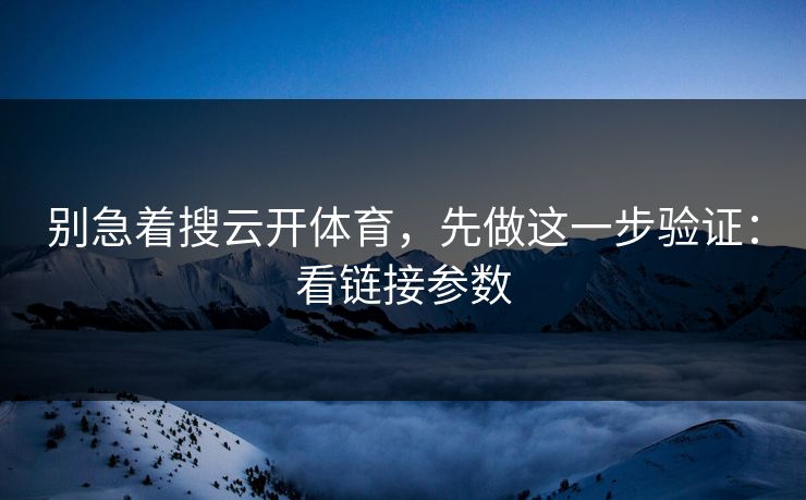 别急着搜云开体育,先做这一步验证:看链接参数 别急着搜云开体育,先做这一步验证:看链接参数
